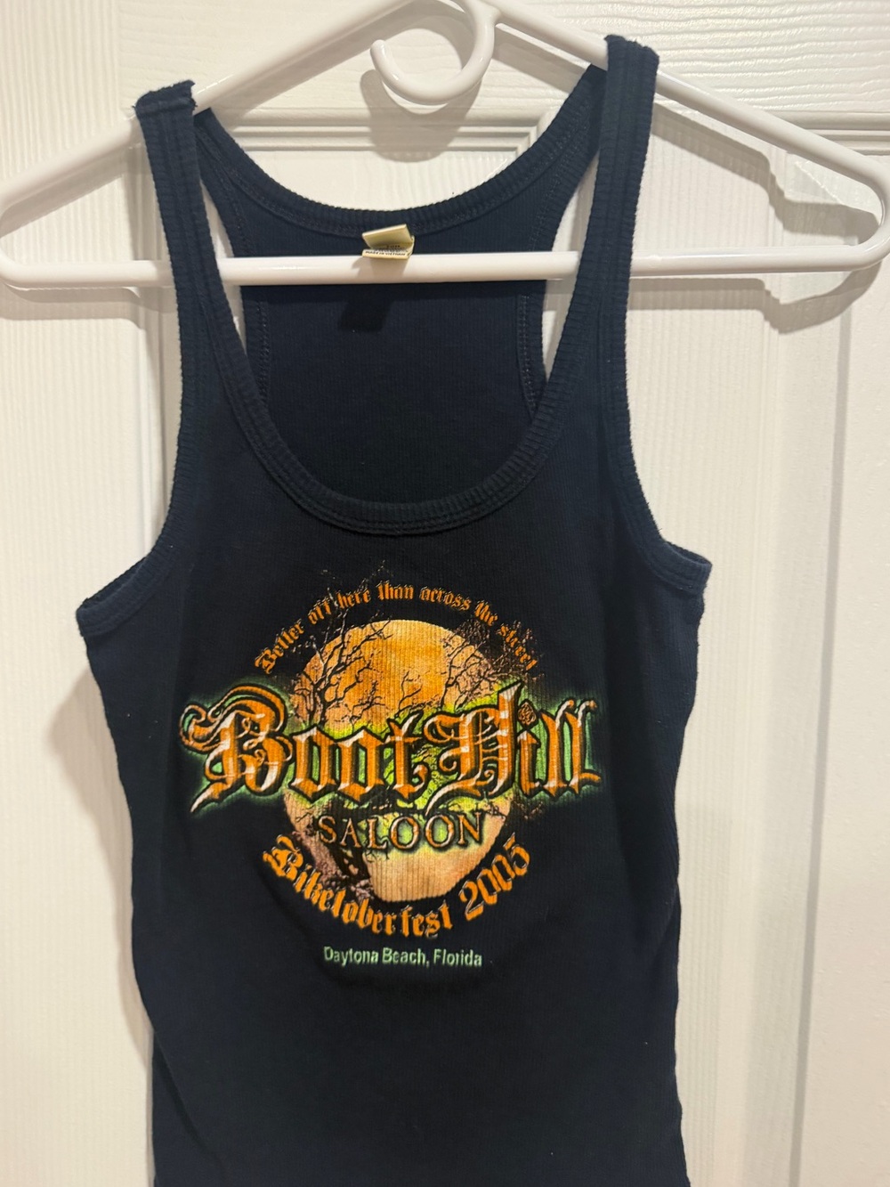 🔥Vintage Biketoberfest 2008 Ribbed Tank Top | Y2K Biker Graphic | Size L